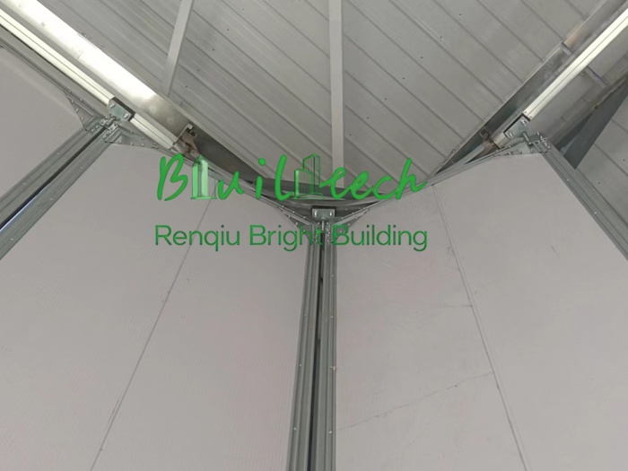 Custom Side Sliding Hangar Door: 18m × 6m Solution for Limited Headroom | Bright Building