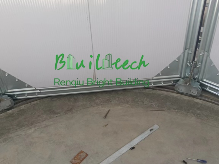 Custom Side Sliding Hangar Door: 18m × 6m Solution for Limited Headroom | Bright Building